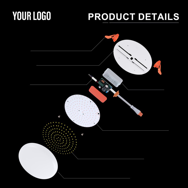 ३६W Recessed LED Frameless Panel Light, Aluminium + PC, Iron + PP